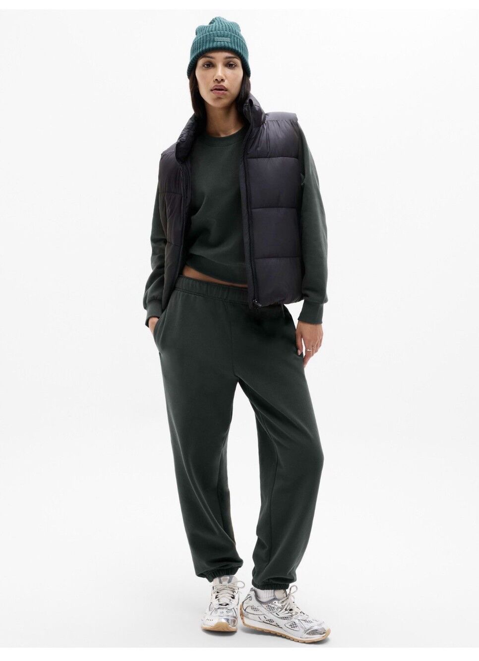 Athleta Forever Fleece High Rise Jogger | Elm Green #891669